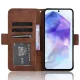 Samsung Galaxy A35 ( SM-A356E/DS ) Multiple Card Slots Design Wallet Stand Leather Book Case Cover, Brown