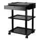 Tattoo Workstation Cart Pro Ink 1040A with Drawer and Glass Shelves, Black