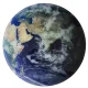 Planet Earth Wall Clock with LED Display 32 cm, Blue