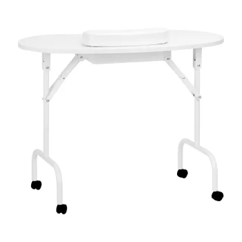 Activeshop 4031 Folding Manicure Table with Carrying Bag, White