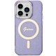 Guess iPhone 14 Pro Case IML Glitter Gold MagSafe, Purple