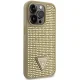 Guess iPhone 14 Pro Case Rhinestone Triangle, Gold