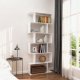 Modern 5-Shelf Bookcase for Living Room and Office, White