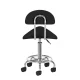 Activeshop 6001 Beauty Salon Saddle Stool with Backrest, Black