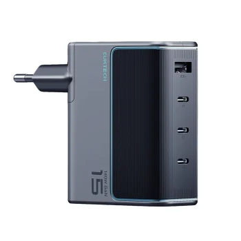Cuktech AD1404UEU 140W GaN 3x USB-C 1x USB-A Wall Charger with Cable - Gray