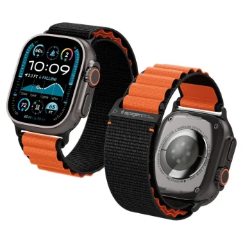 Spigen WBF1 Strap for Apple Watch 44 / 45 / 46 / 49 mm - Black / Orange