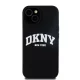 DKNY iPhone 15 / 14 / 13 Case Liquid Silicone White Printed Logo MagSafe, Black
