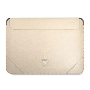 Guess Saffiano Triangle Logo 14" Laptop Sleeve - Beige