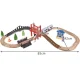 Kruzzel 00022646 Wooden Train Track Set with Accessories (37 pieces, 3.2m)