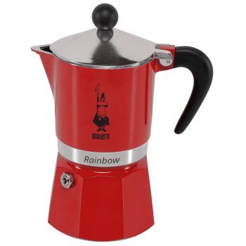 Bialetti Rainbow Espresso Maker, 3 Cups (130ml), Red