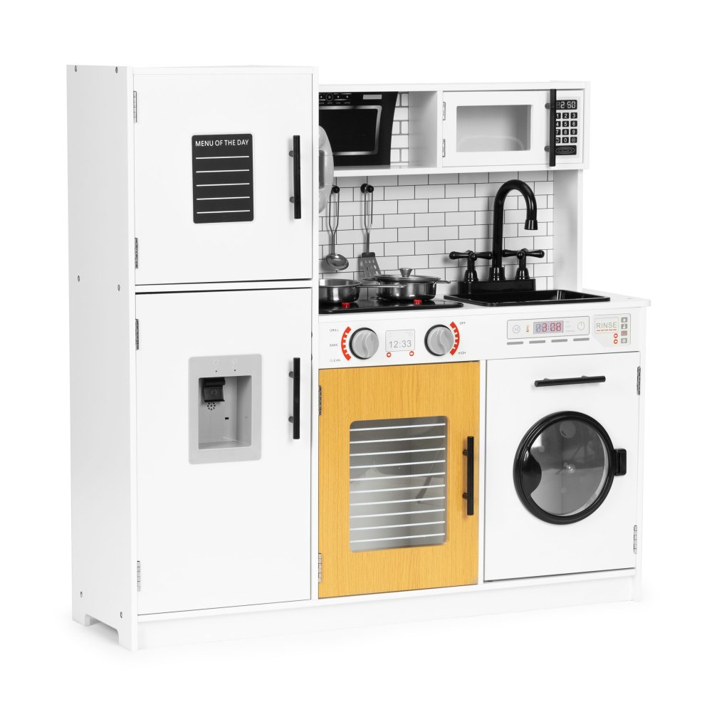 Large wooden play kitchen for children with lights and sounds, ECOTOYS (1)