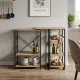 Kitchen Island Shelf Unit ModernHome with Swivel Tabletop, Shelves and Hooks