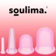 Silicone Vacuum Suction Body Face Massage Cups 4 pcs + Manual Anti Cellulite Massage Roller, Different Colors