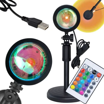 LED RGB Sunset and Sunrise Simulator Projector with Remote, USB
