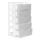 ModernHome 5-Drawer Storage Shelf on Wheels, Grey