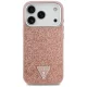 Guess Glitter Triangle Logo MagSafe Phone Case Cover iPhone 17 Pro - Pink