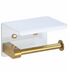 Tualetes Papīra Turētājs Ar Plauktu, Balts-Zelts | Toilet Paper Holder With Shelf