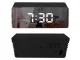 Multifunctional LED Mirror Clock with Alarm and Thermometer, Black