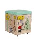 Educational Toy Wooden Manipulation Sensory Cube-Pouf on Wheels with Storage Space Busy Board