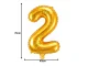 Foil Number 2 Balloon 66cm for Birthday Party Decorations, Gold