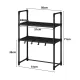 Kitchen Rack Over Microwave, 2 Tiers, Black