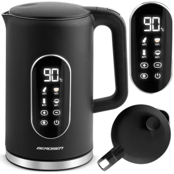 Berdsen BD-712 Electric Kettle 1.7L with Touch Display, Black/Silver