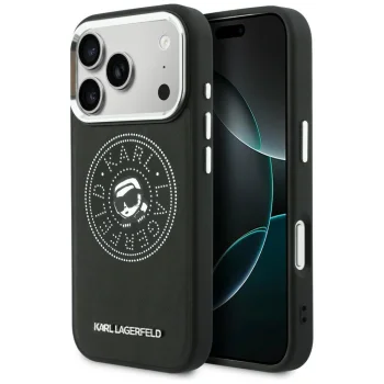 Karl Lagerfeld Point & Karl Sketch MagSafe Case for iPhone 17 Pro Max, Black