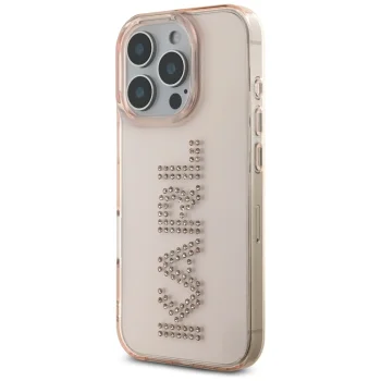 Karl Lagerfeld IML Rhinestones Logo Case for iPhone 16 Pro, Pink