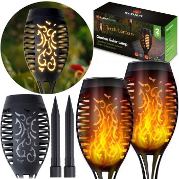 Ilumen Solar Torch Light Set of 2 - Outdoor Garden LED Lights