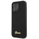 Guess iPhone 13 Pro Max Case Silicone Script Gold Logo Black