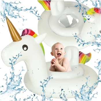 Inflatable Baby Swimming Ring with Seat Unicorn, 70cm, 1-3 Years