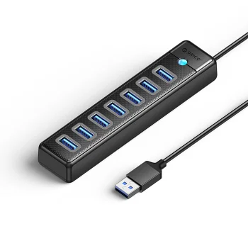 Orico PW7U-U3 USB Hub 7x USB-A 3.0, 1m, Black