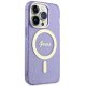 Guess iPhone 14 Pro Max vāciņš Glitter Gold MagSafe, violets