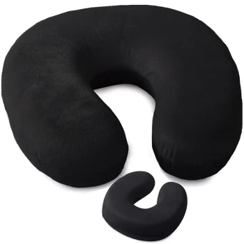 Memory Foam Travel Neck Pillow, Black