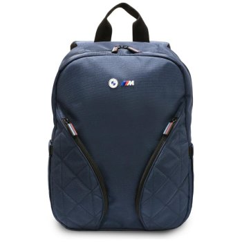 BMW Nylon Pockets & Metal Logo 16" Laptop Backpack - Navy Blue