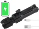 Powerful tactical LED flashlight with zoom, XPE, rechargeable, black