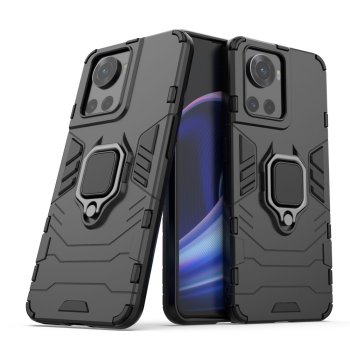 Ring Armor Hybrid Case with Magnetic Holder for OnePlus Ace, Black