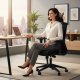 Ergonomisks biroja krēsls ModernHome ar regulējamu augstumu, melns