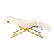 Sillon Umbra Eyelash Treatment Chair White Velour with Gold Base