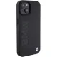 BMW iPhone 15 Plus Case Leather Hot Stamp, Black