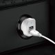 Автомобильное зарядное устройство Dudao R7 2x USB 2.4A + кабель 3-в-1, белое