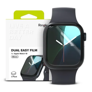 Ringke Dual Easy Protective Film for Apple Watch 10 46 mm (3-Pack)