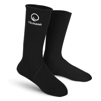 TSUNAMI 5 mm Neoprene Socks for Ice Swimming & Diving, Size 44/45, black