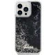 Guess iPhone 14 Pro Max Case Liquid Glitter Marble, Black