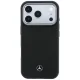 Mercedes Leather Semi Wrap Grill Pattern MagSafe Case for iPhone 17 Pro, Black