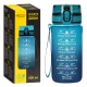 4Fizjo Tritan Motivational Sports Water Bottle 500ml, Blue