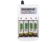 AA/AAA Battery Charger with 4x AA Batteries, White