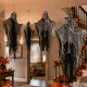 Hanging Halloween Decoration Ghost Skeleton with Skull 80 cm, Black and White