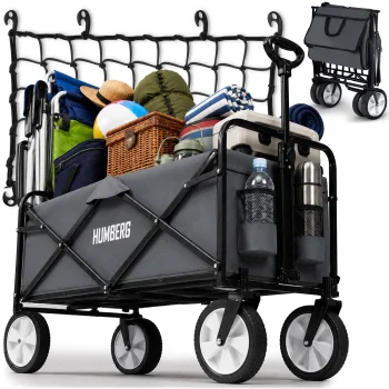 Humberg Hm-511 Folding Garden Cart with Net, 80L