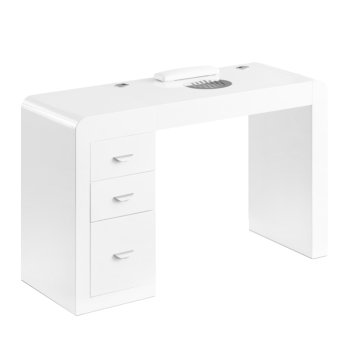 Professional Manicure Desk 312 with Dust Collector Right, White